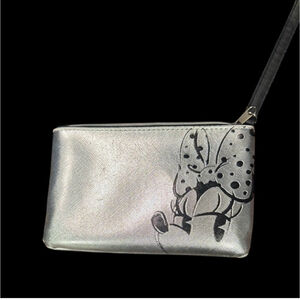 Disney Minnie Mouse Silver Wristlet Bag